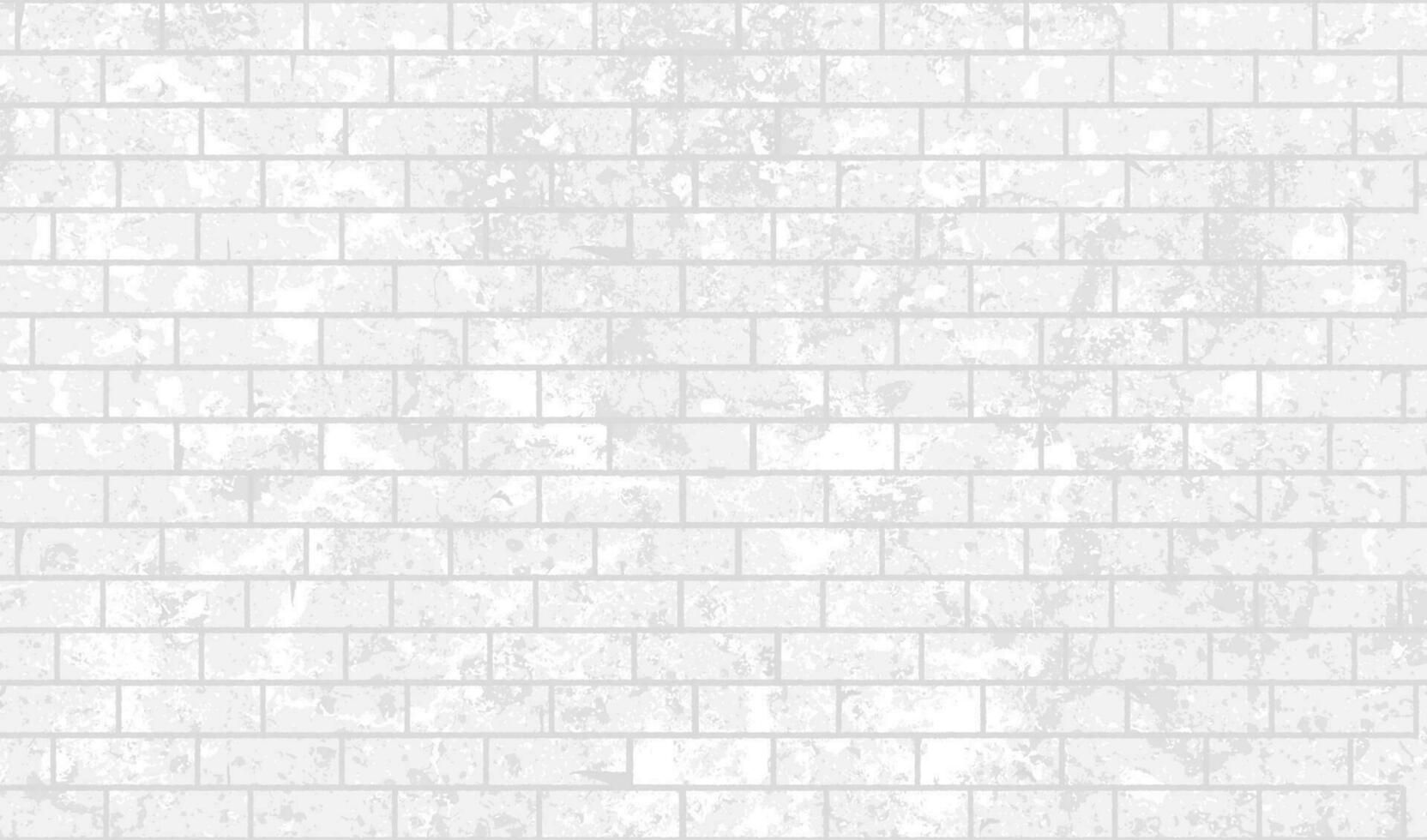 White grey grunge brick wall background vector