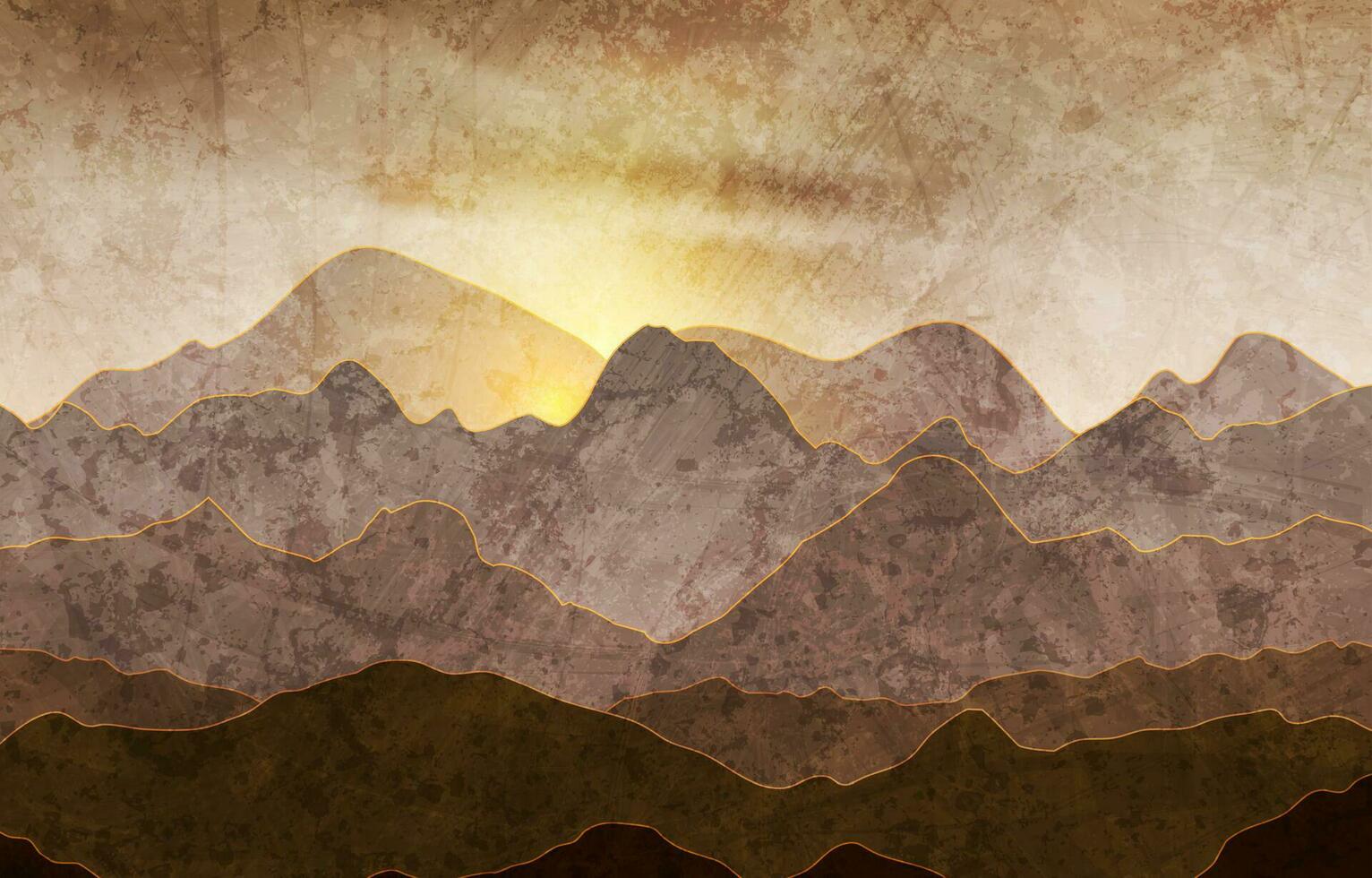 Nature evening landscape with mountain peaks vector