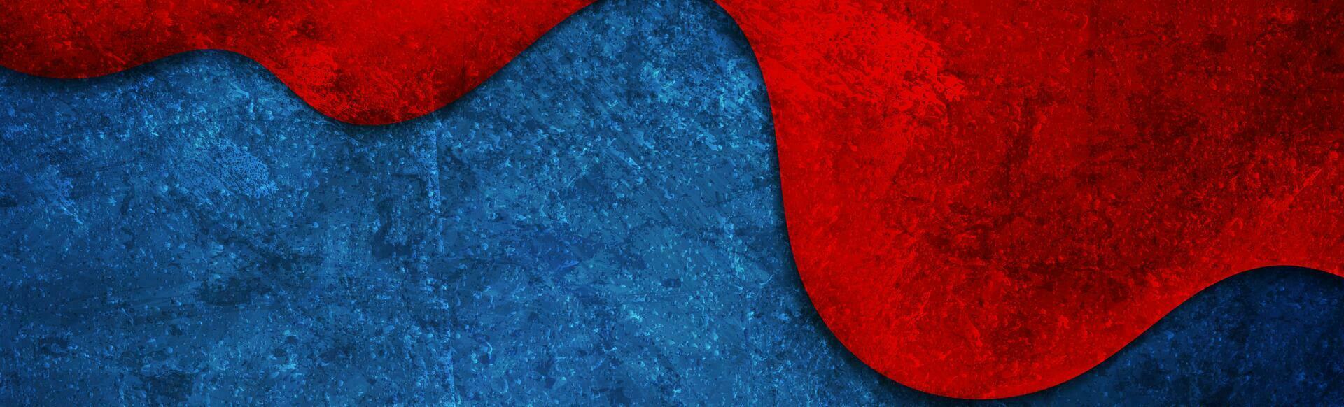 Contrast red and blue grunge wave abstract background vector