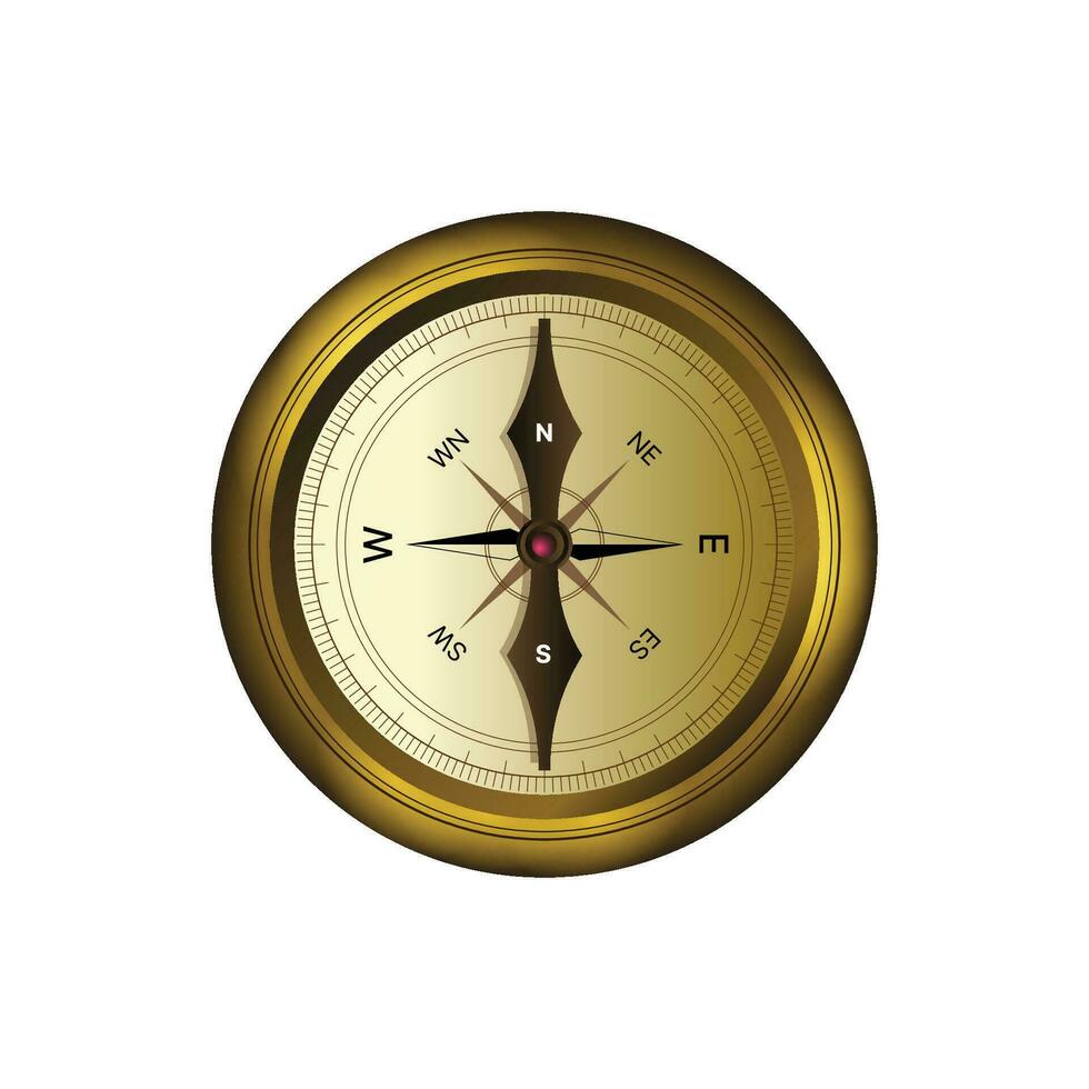 Realistic Compass Isolated on white background vector