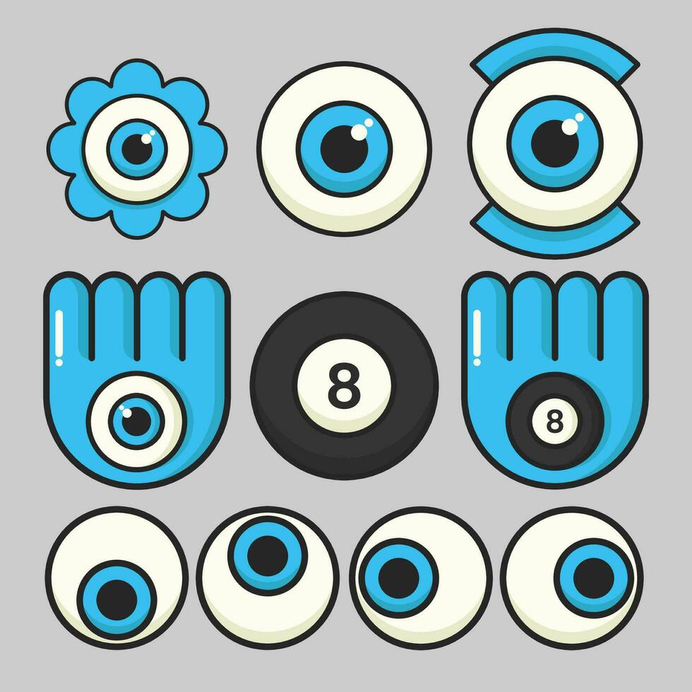 Retro Sticker Eyes vector