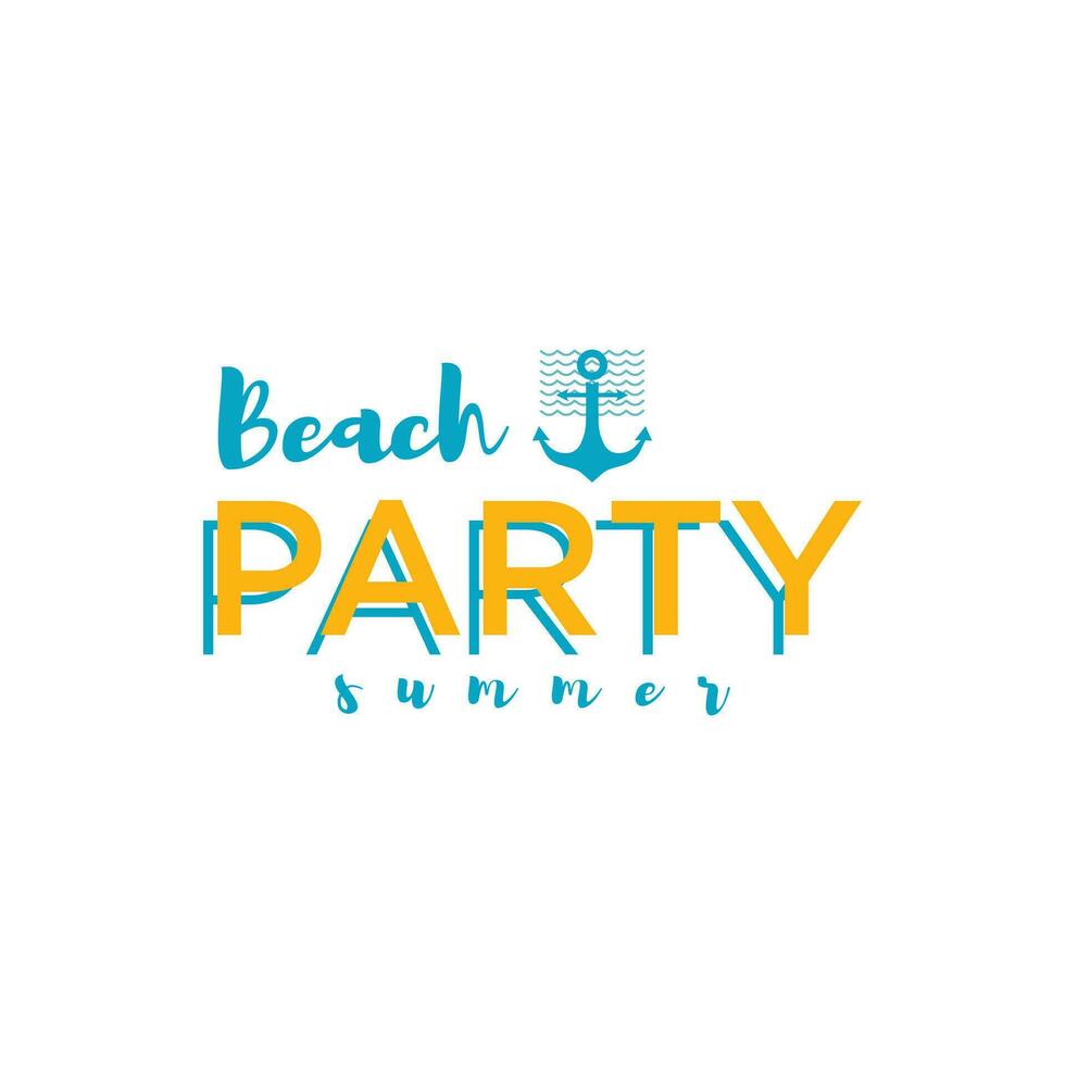 Summer Vacation Design Elements and Retro and Vintage Typography Template Set. Beach Party Poster or Flyer Vector. beach holiday vector