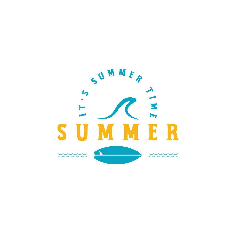 Summer Vacation Design Elements and Retro and Vintage Typography Template Set. Beach Party Poster or Flyer Vector. beach holiday vector