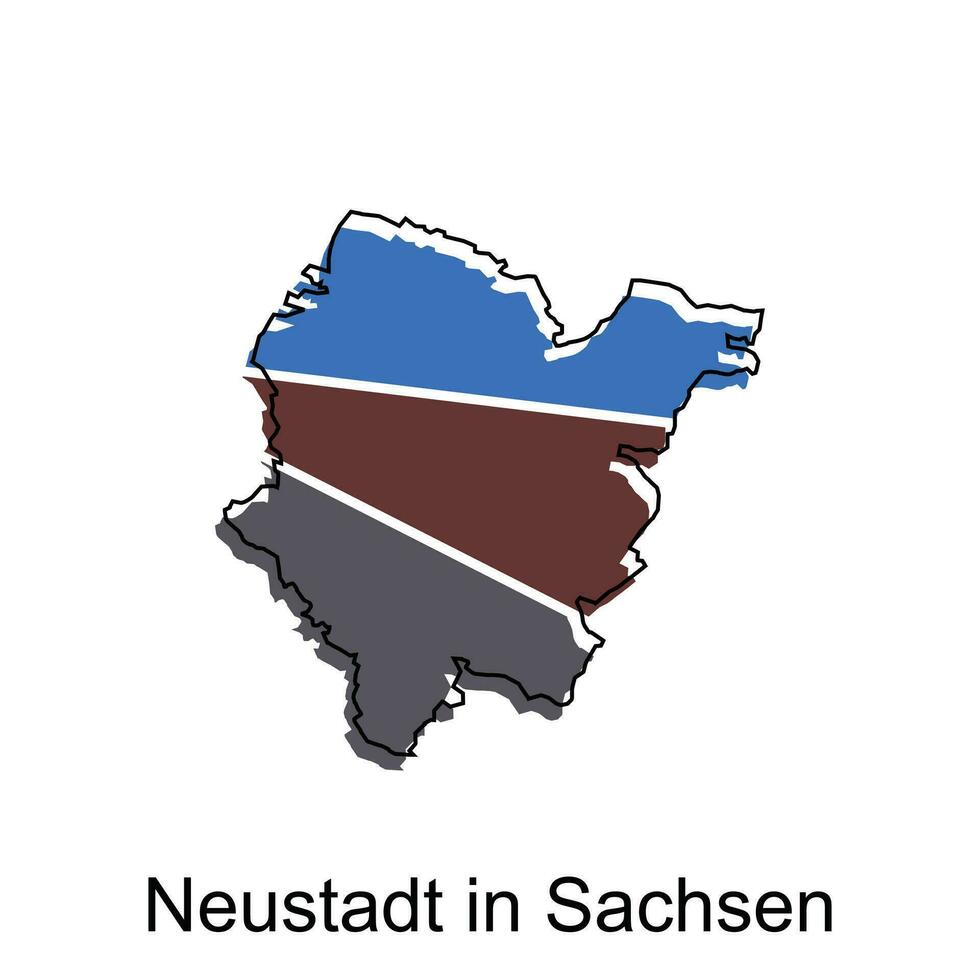 Map of Neustadt In Sachsen geometric colorful illustration design template, Germany country map on white background vector