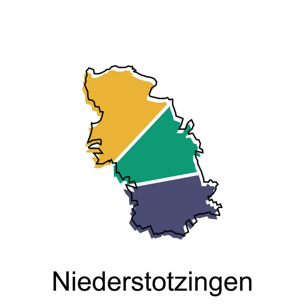 mapa de niederstotzingen geométrico vistoso ilustración diseño plantilla, Alemania país mapa en blanco antecedentes vector
