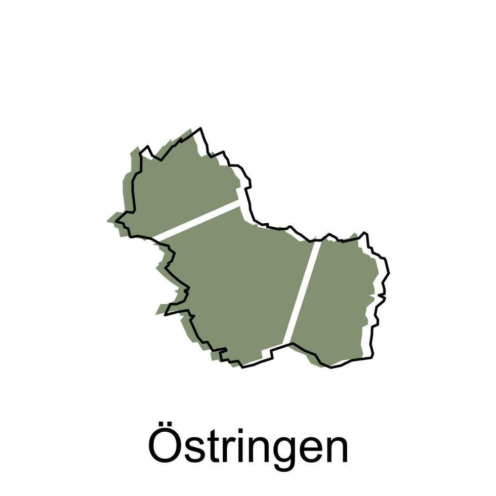 mapa de ostringen geométrico vistoso ilustración diseño plantilla, Alemania país mapa en blanco antecedentes vector