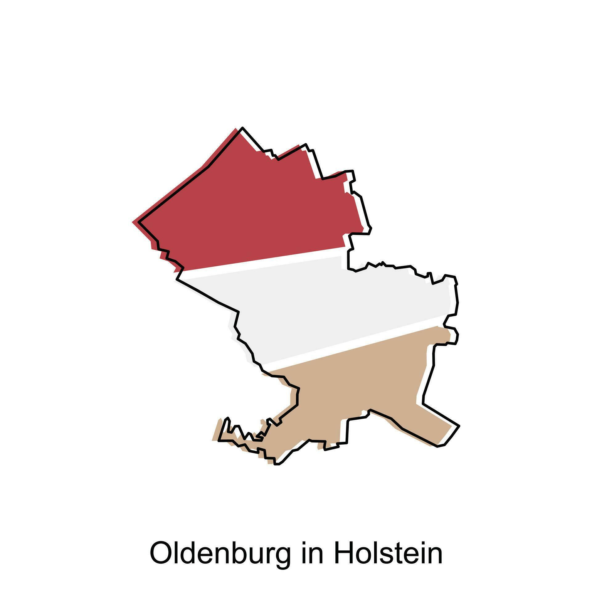 vector map of Oldenburg In Holstein modern outline, High detailed
