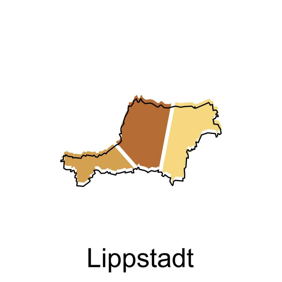 Map of Lippstadt, World Map International vector template with outline graphic sketch style isolated on white background