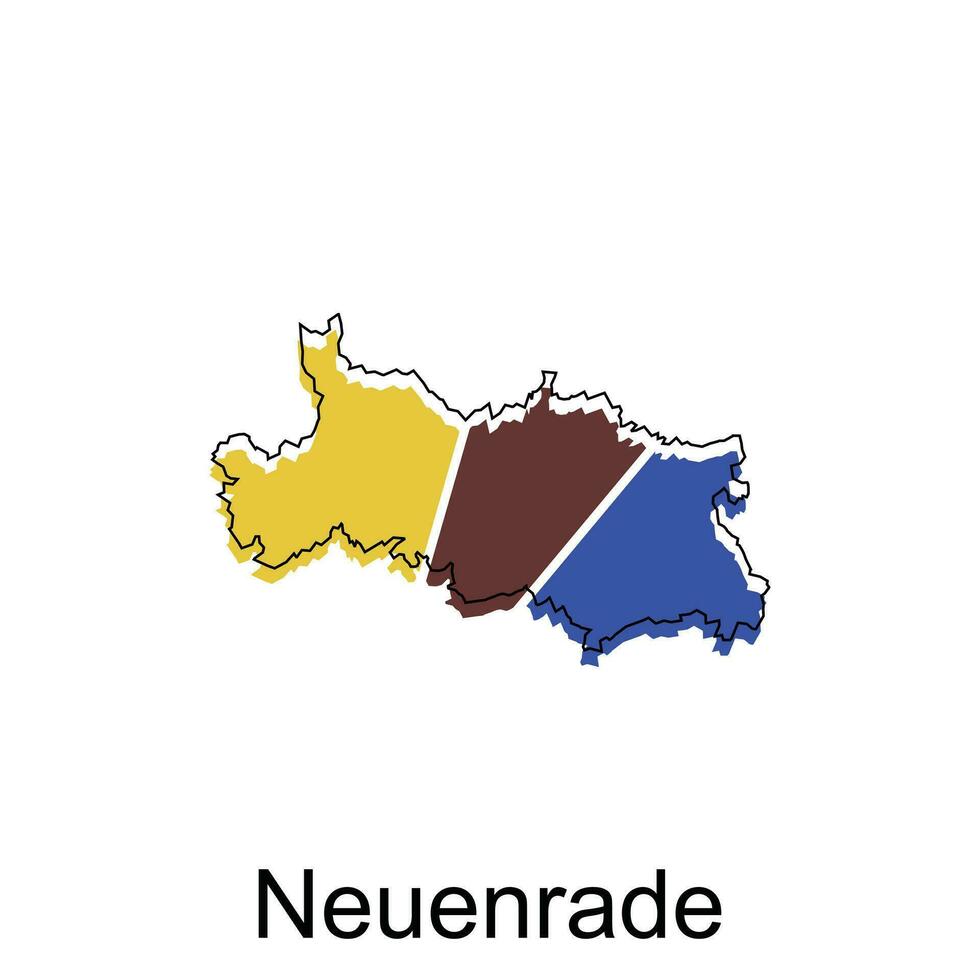 mapa de Neuenrade, mundo mapa internacional vector modelo con contorno gráfico bosquejo estilo aislado en blanco antecedentes