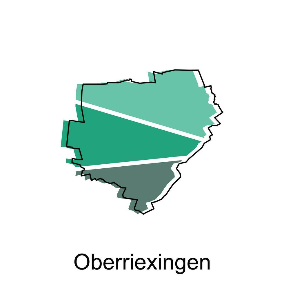 map of Oberriexingen vector design template, national borders and important cities illustration