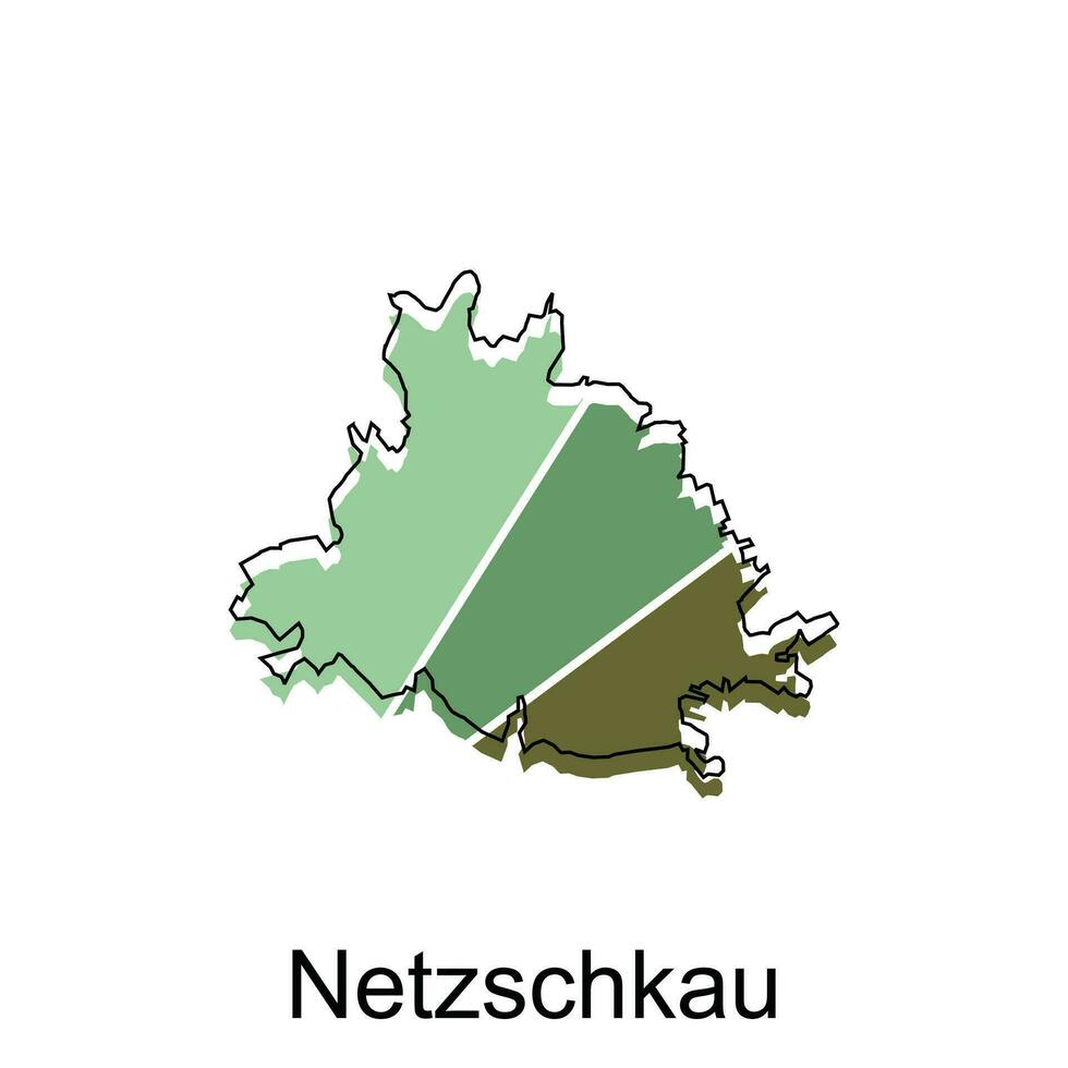 Map of Netzschkau, World Map International vector template with outline graphic sketch style isolated on white background