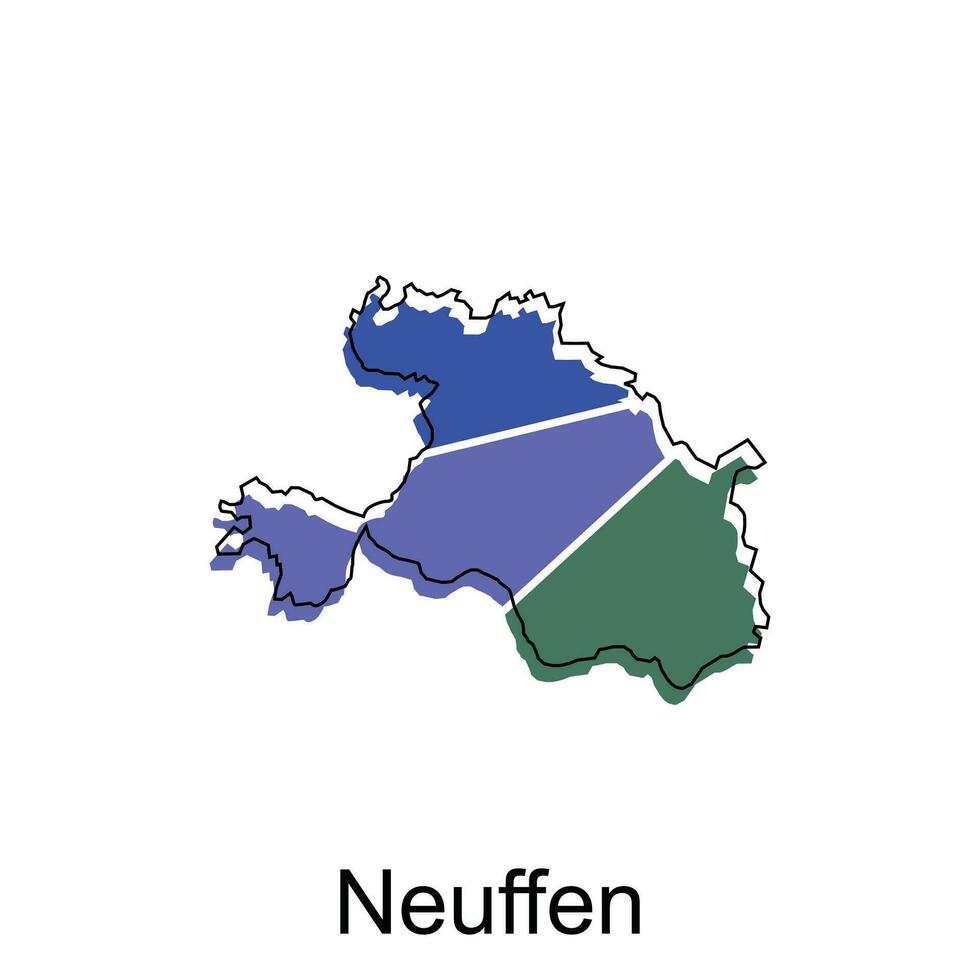 Map of Neuffen, World Map International vector template with outline graphic sketch style isolated on white background
