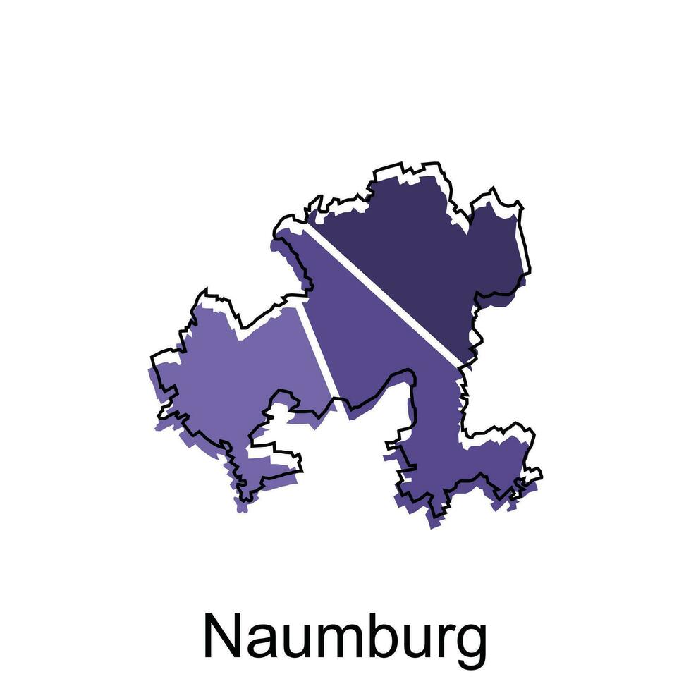 naumburgo mapa. vector mapa de el alemán país. fronteras de para tu infografía. vector ilustración diseño modelo