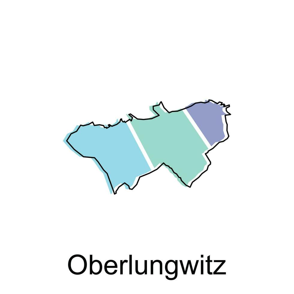 oberlungwitz mapa. vector mapa de el alemán país. fronteras de para tu infografía. vector ilustración diseño modelo