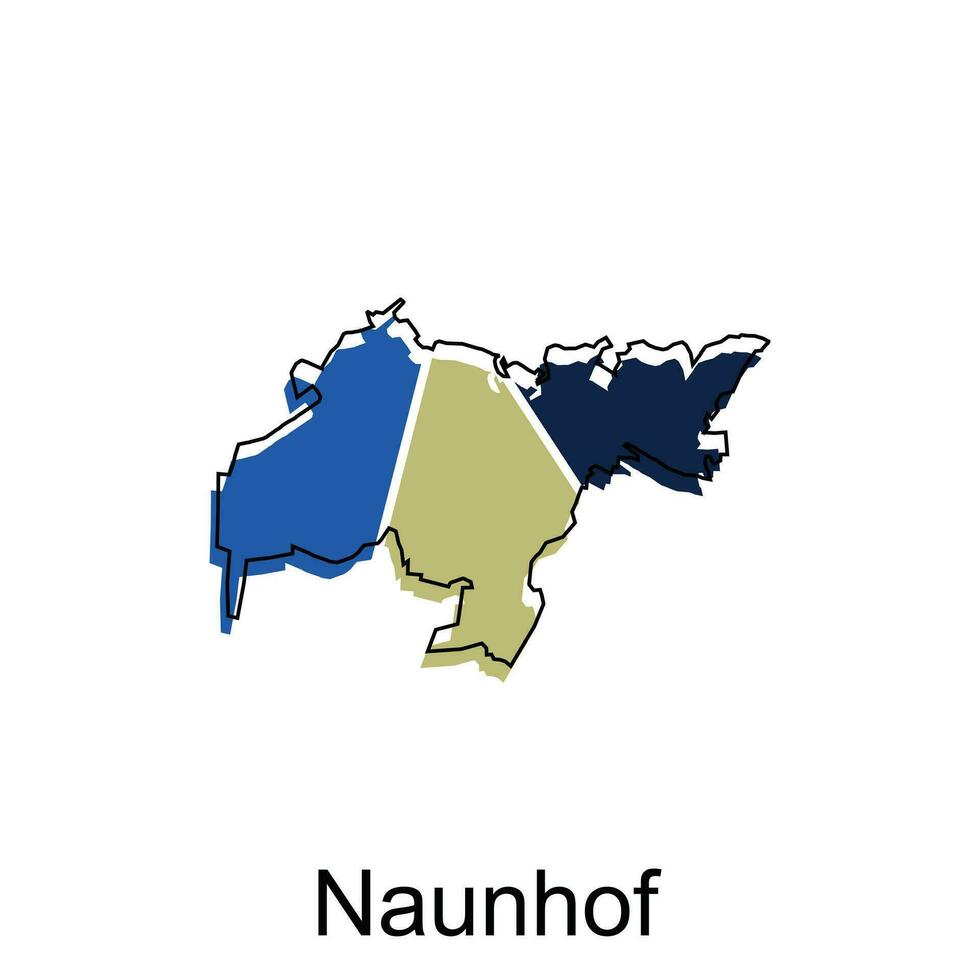 Map of Naunhof, World Map International vector template with outline graphic sketch style isolated on white background