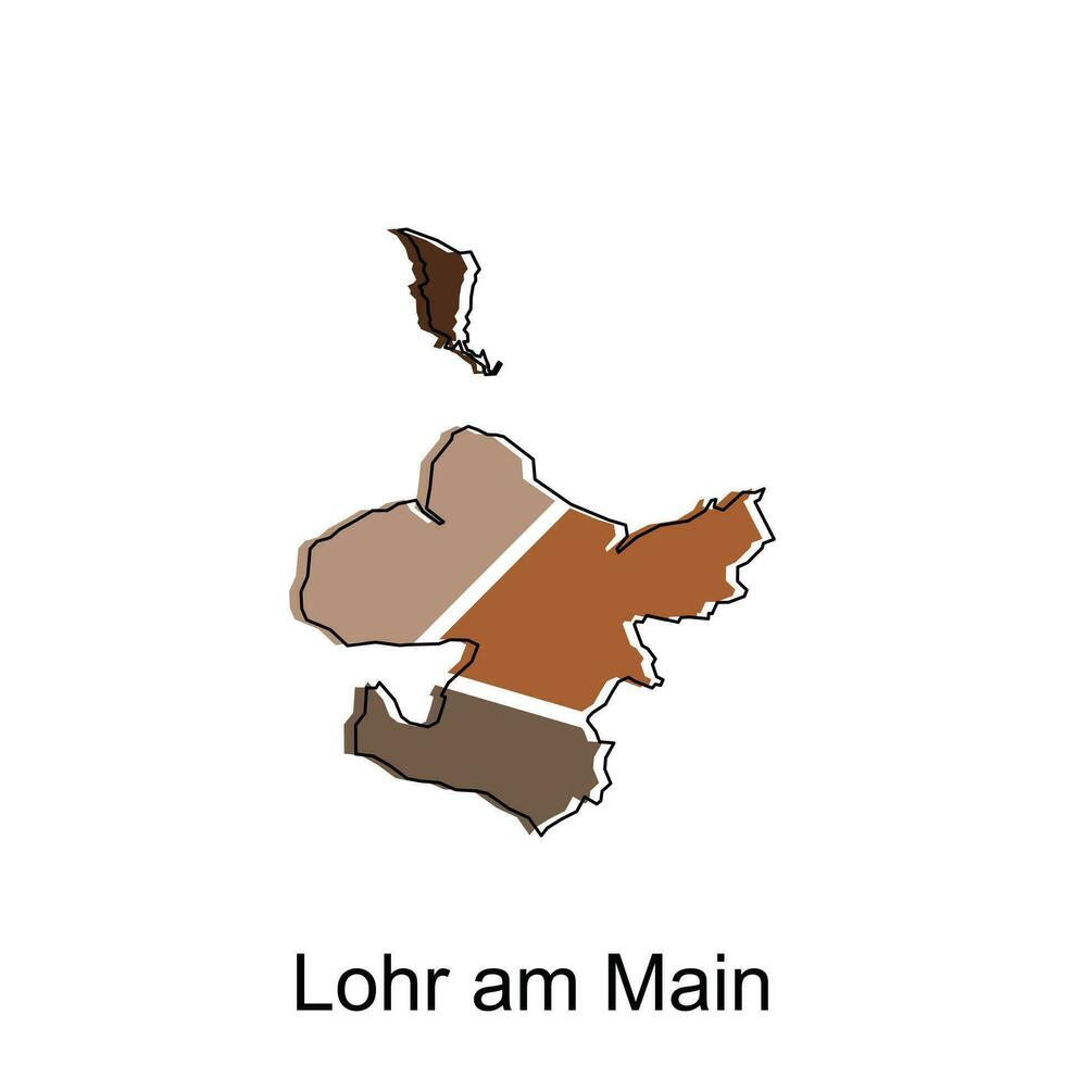 Map of Lohr Am Main, World Map International vector template with outline graphic sketch style isolated on white background
