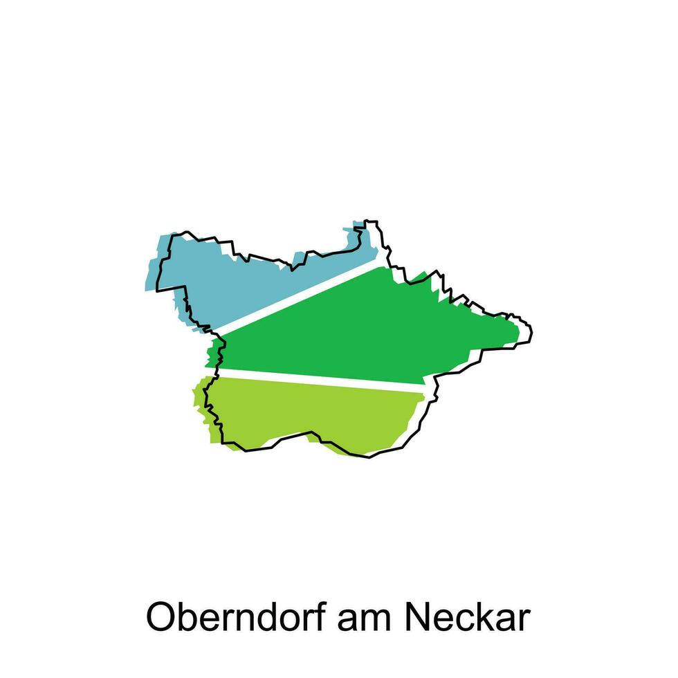 Map of Oberndorf Am Neckar, World Map International vector template with outline graphic sketch style isolated on white background