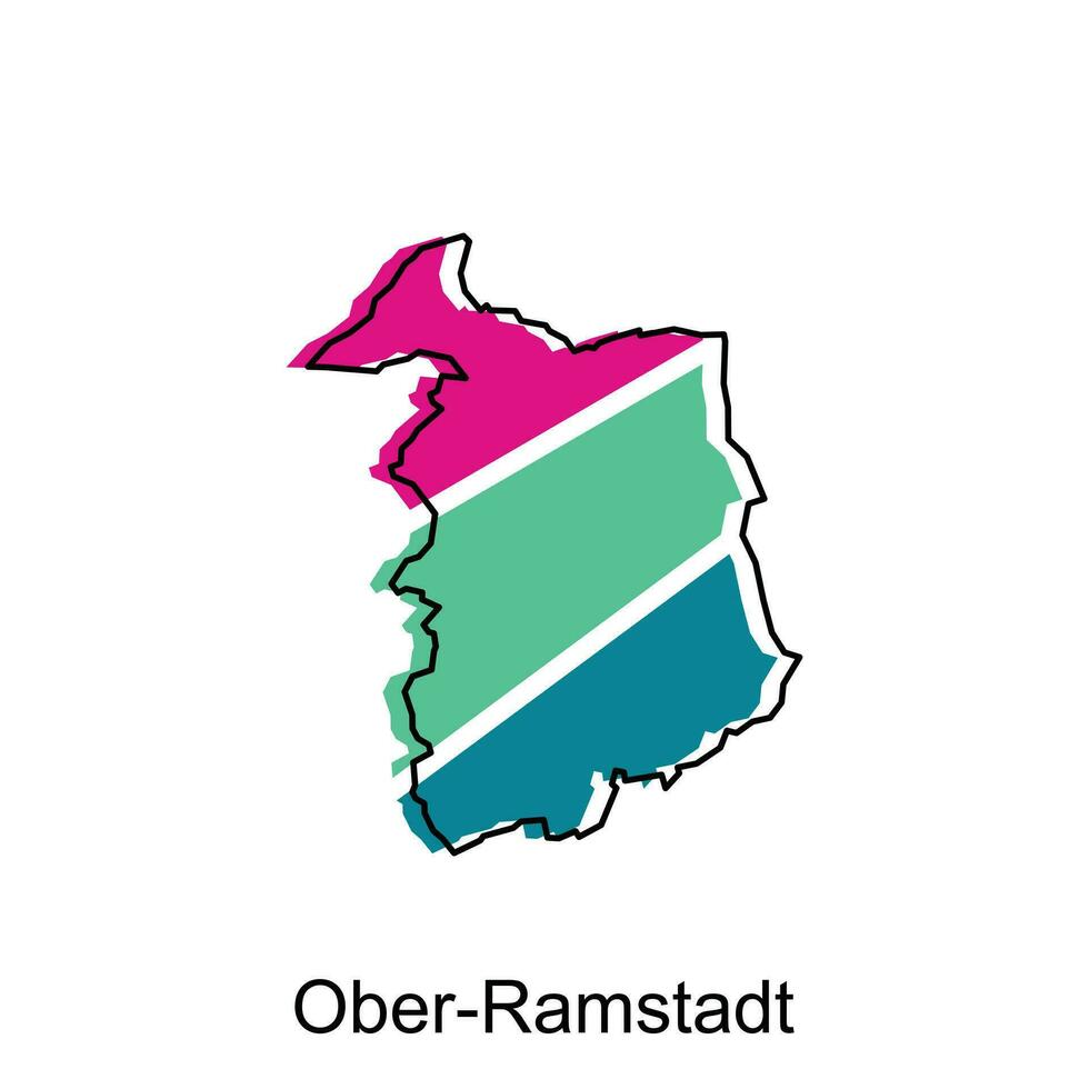 mapa de ober Ramstadt vector diseño plantilla, nacional fronteras y importante ciudades ilustración diseño