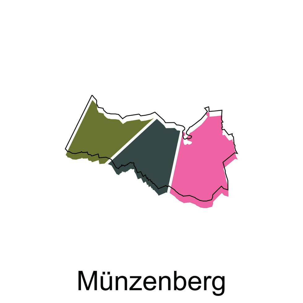 Munzenberg City Map. vector map of German Country design template with outline graphic colorful style on white background