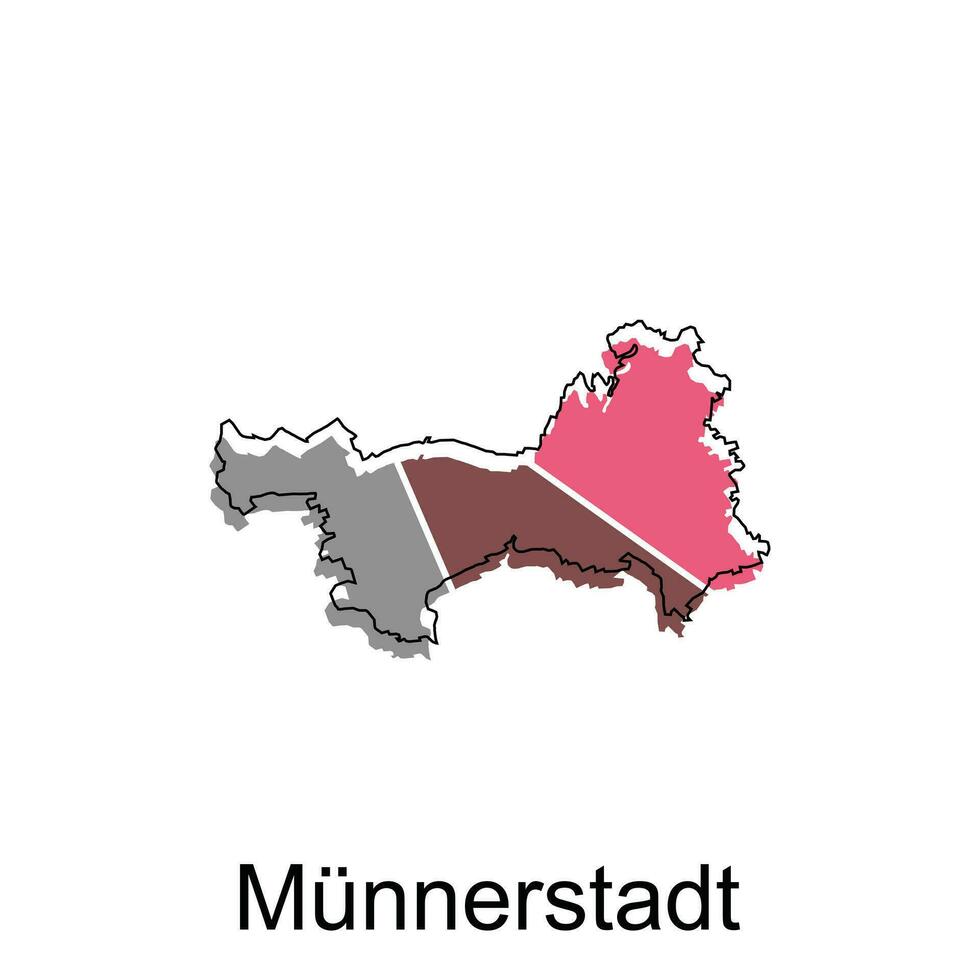 Munnerstadt City Map. vector map of German Country design template with outline graphic colorful style on white background