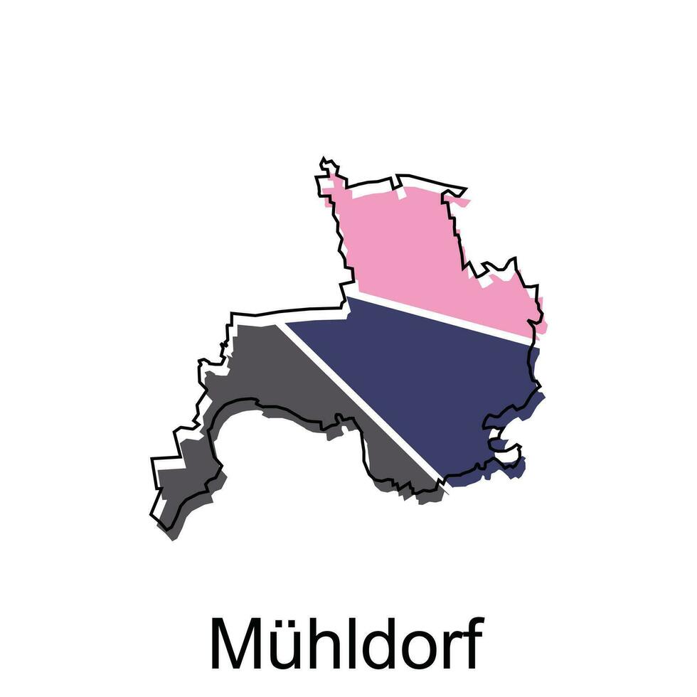 mapa de mühldorf vector ilustración diseño plantilla, adecuado para tu empresa