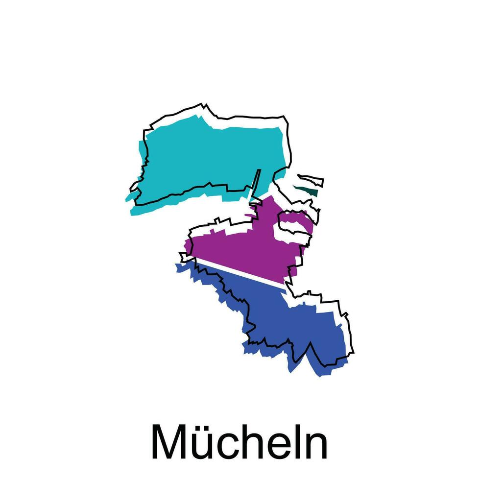Map of Mucheln Vector Illustration design template, suitable for your company
