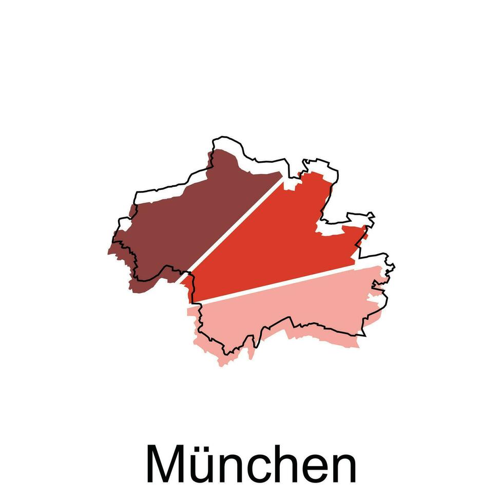 Munchen City Map. vector map of German Country design template with outline graphic colorful style on white background