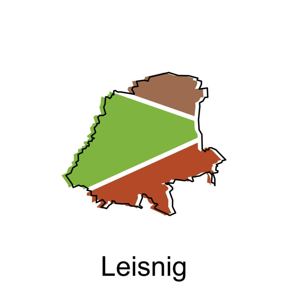 Leisnig City Map. vector map of German Country design template with outline graphic colorful style on white background