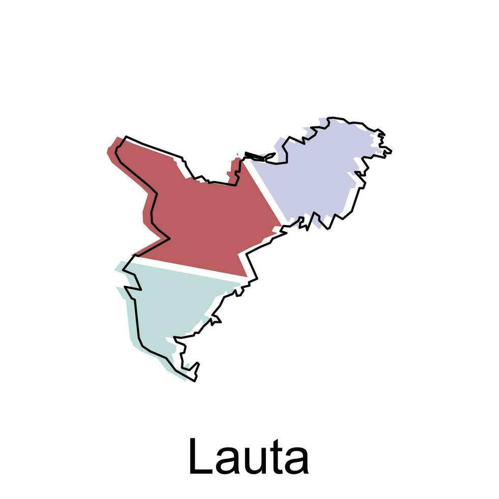 Lauta City of Germany map vector illustration, vector template with outline graphic sketch style on white background