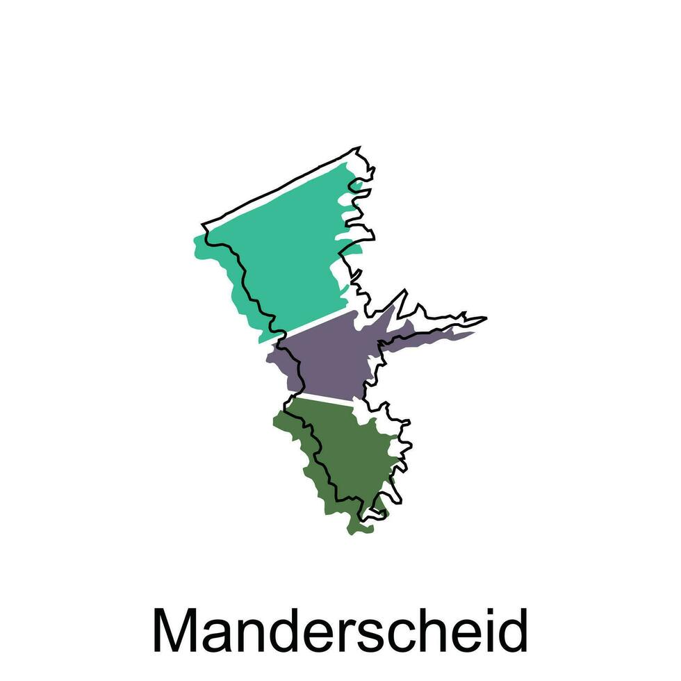 Manderscheid City of Germany map vector illustration, vector template with outline graphic sketch style on white background