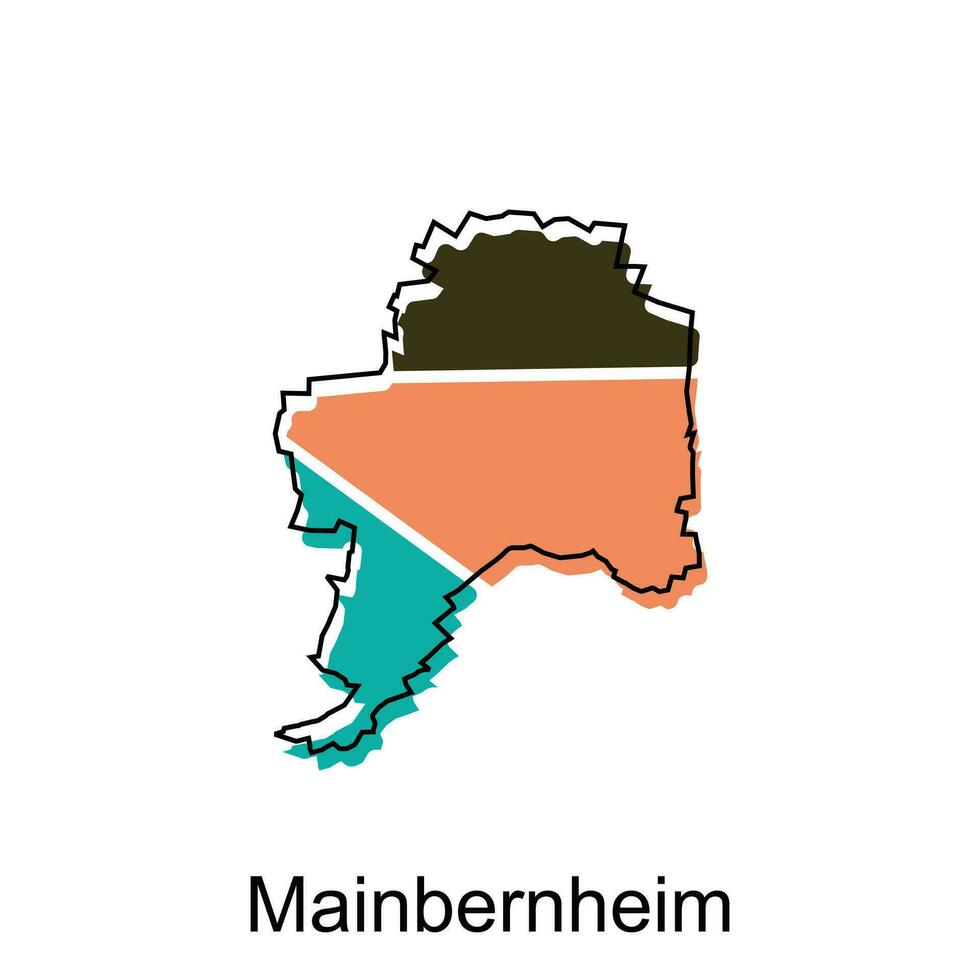 Mainbernheim City of Germany map vector illustration, vector template with outline graphic sketch style on white background