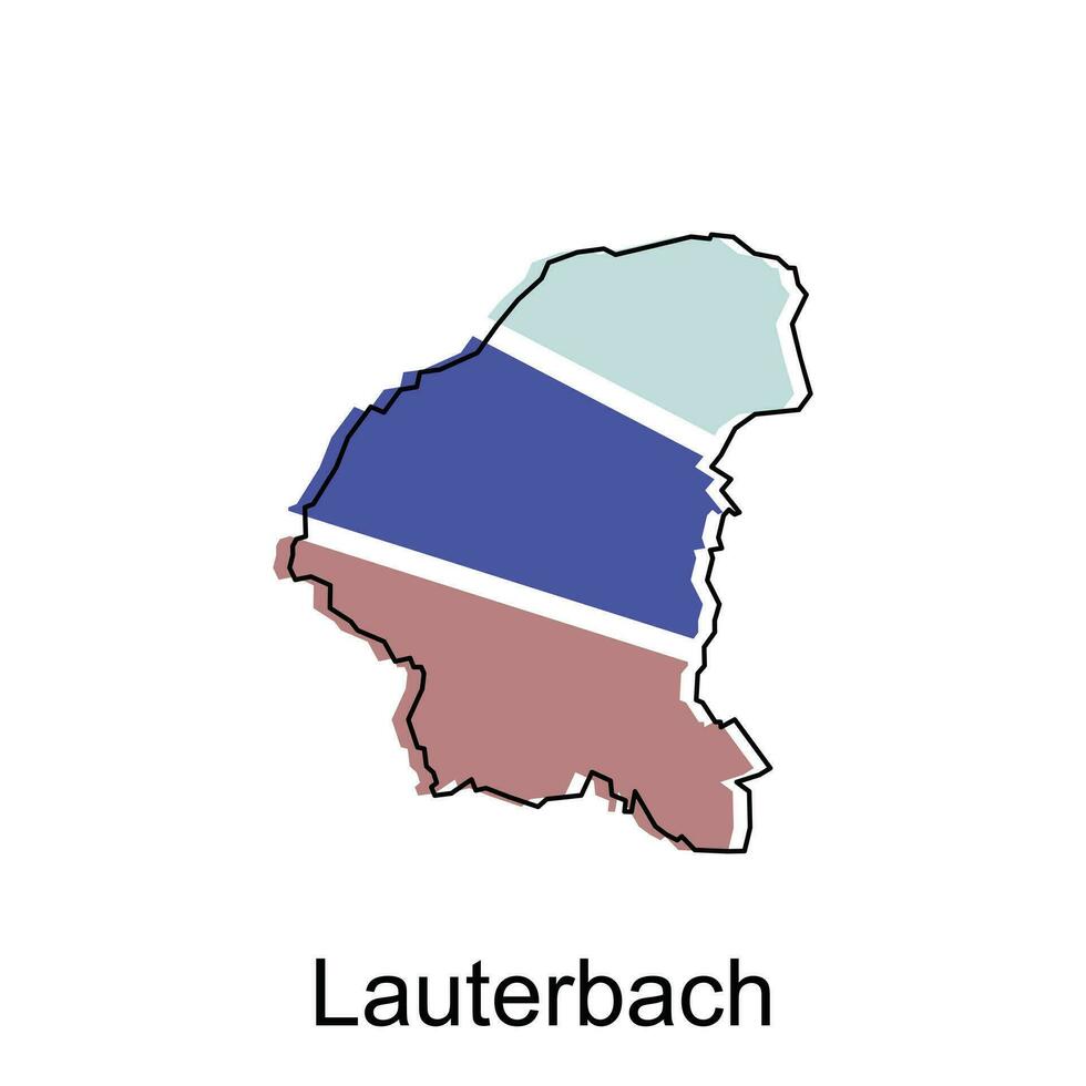 map of Lauterbach design, World map country vector illustration template