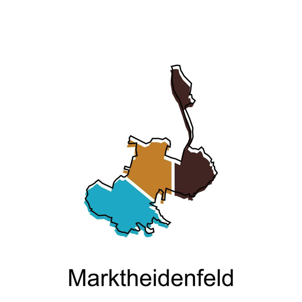 Marktheidenfeld City of Germany map vector illustration, vector template with outline graphic sketch style on white background