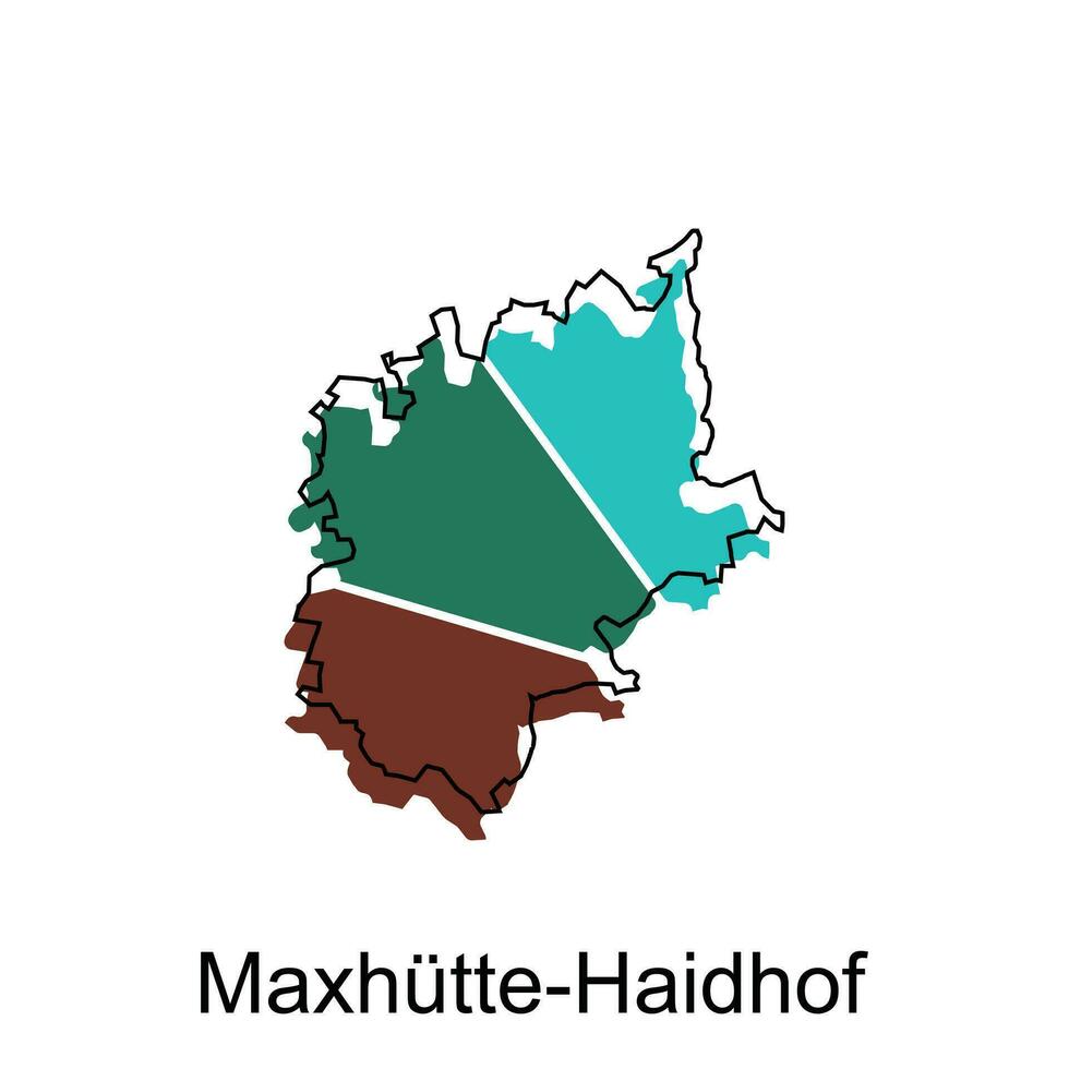 maxhutte haidhof ciudad de Alemania mapa vector ilustración, vector modelo con contorno gráfico bosquejo estilo en blanco antecedentes