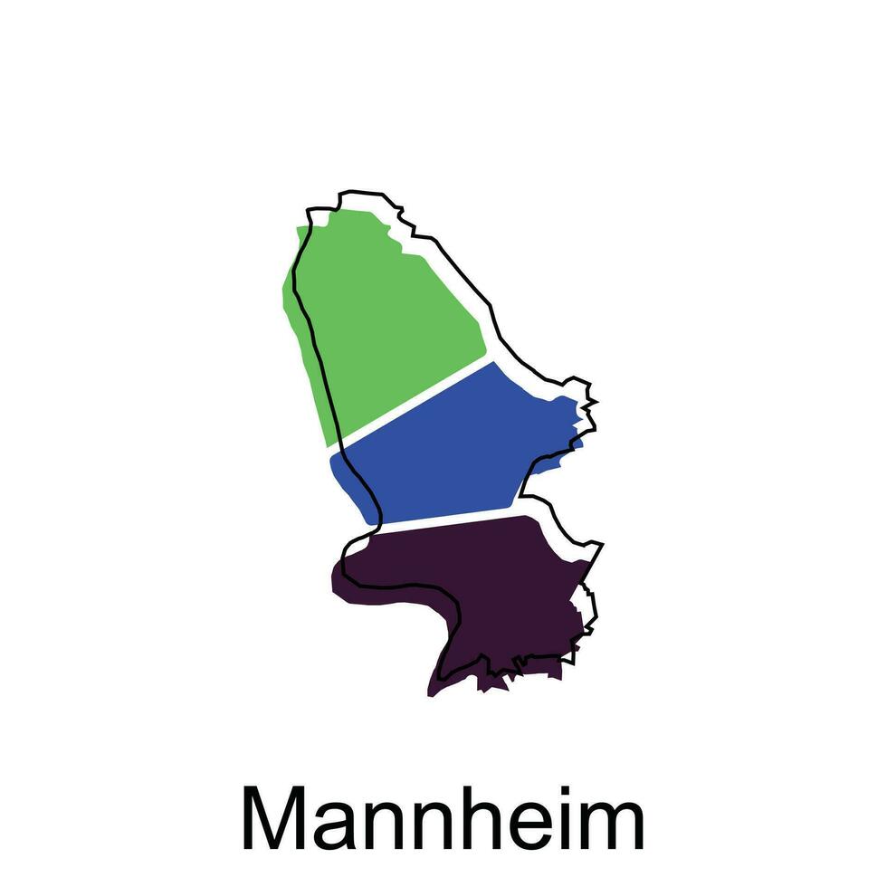 mapa de Mannheim diseño, mundo mapa país vector ilustración modelo