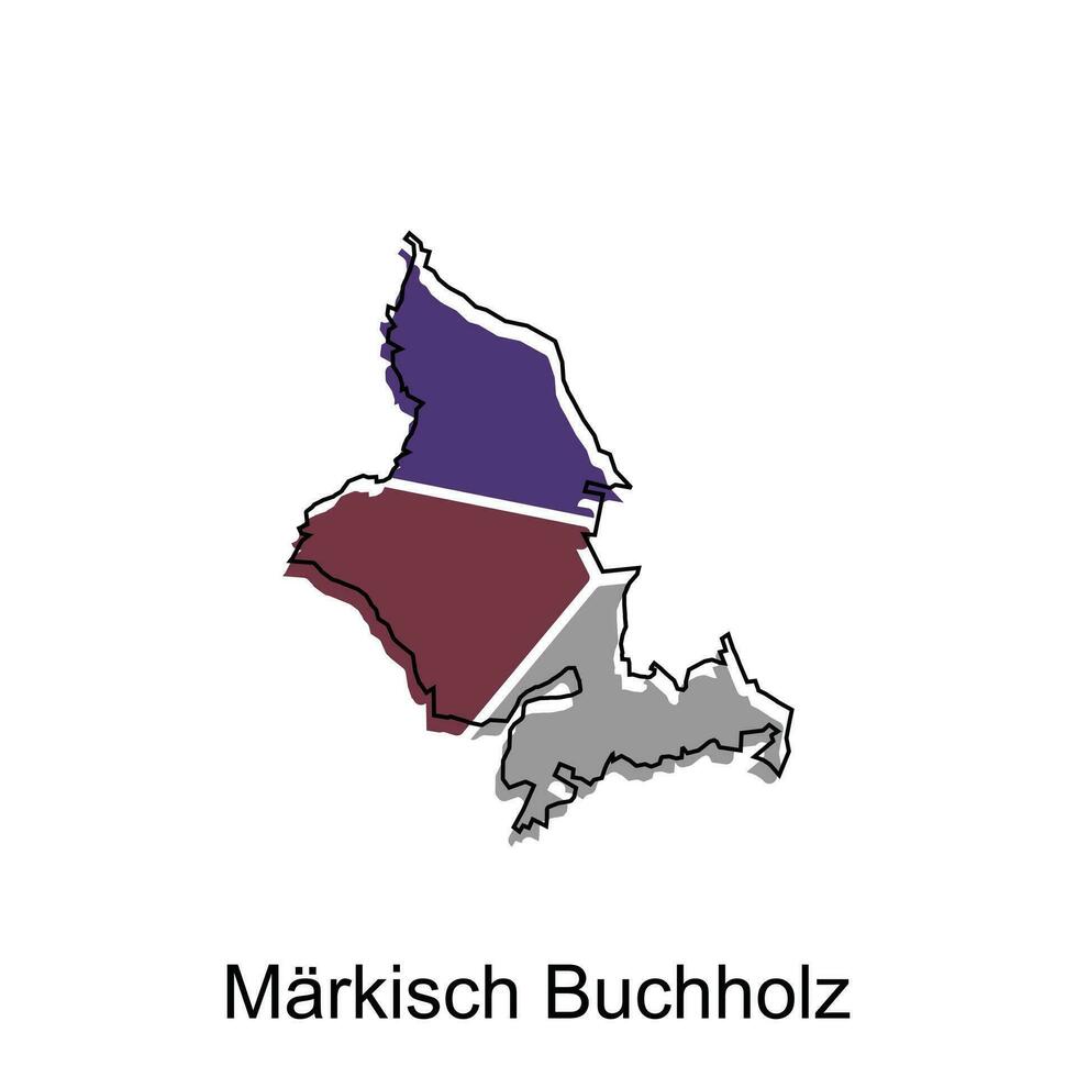 Marksich Buchholz City of Germany map vector illustration, vector template with outline graphic sketch style on white background