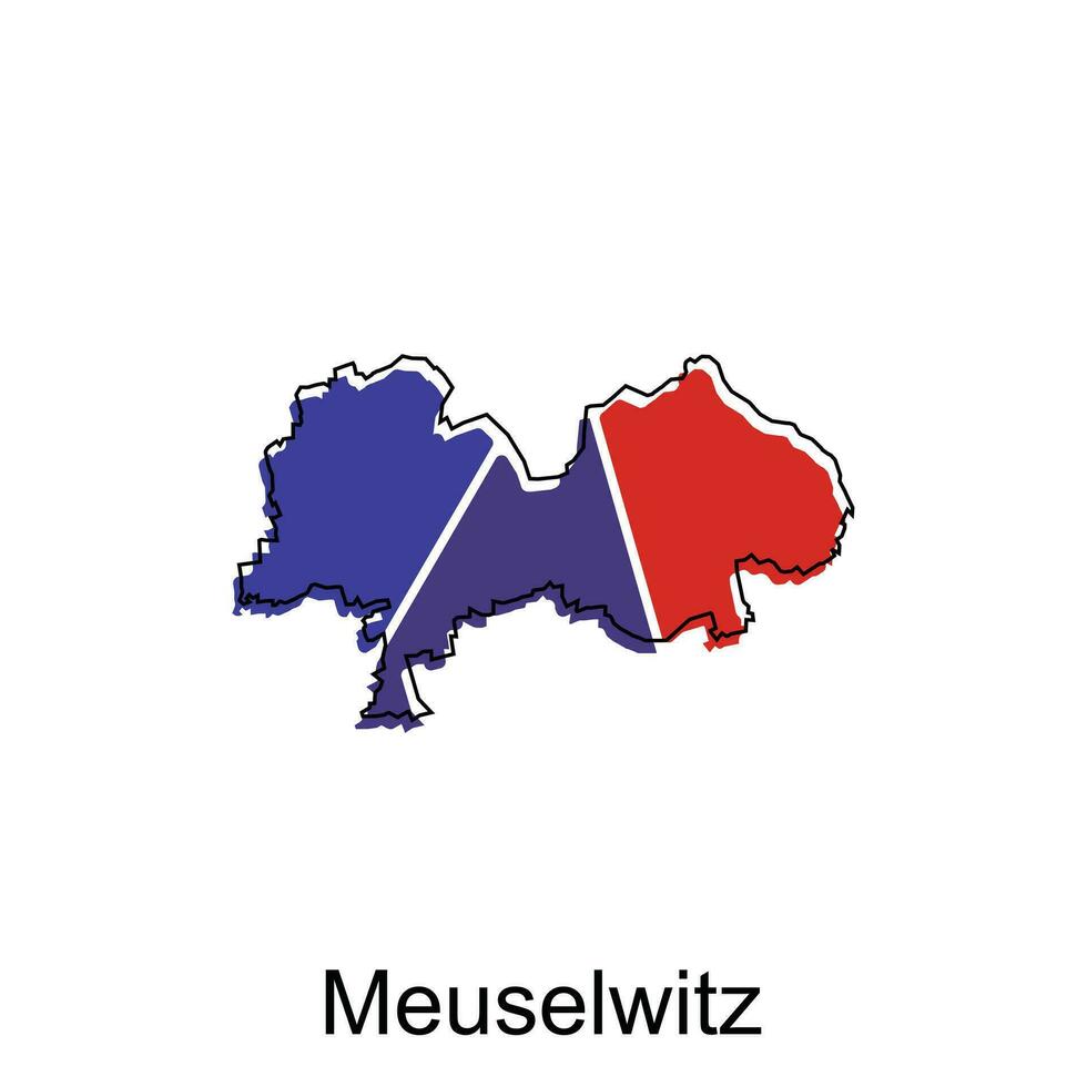 Meuselwitz City of Germany map vector illustration, vector template with outline graphic sketch style on white background