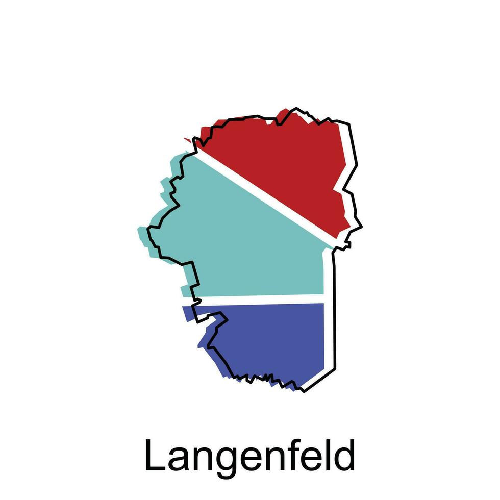 map of Langenfeld design, World map country vector illustration template