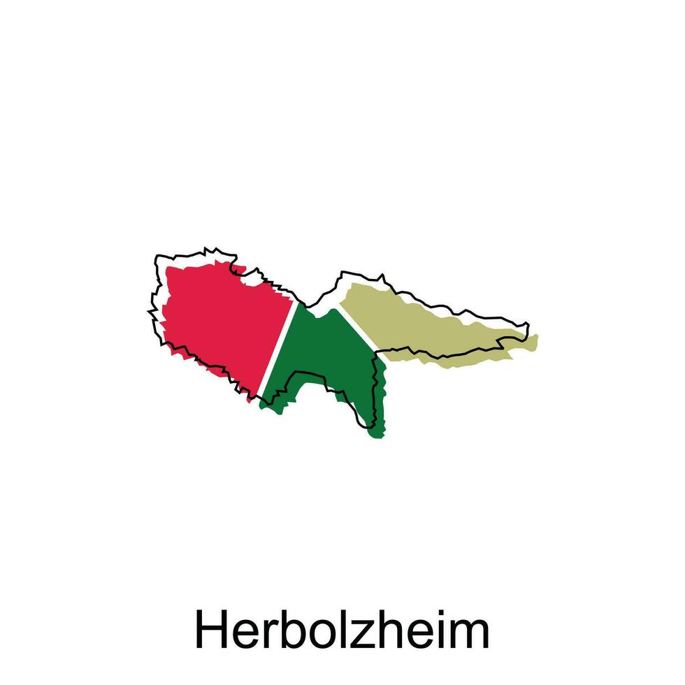 herbolzheim mundo mapa vector diseño plantilla, gráfico estilo aislado en blanco fondo, adecuado para tu empresa