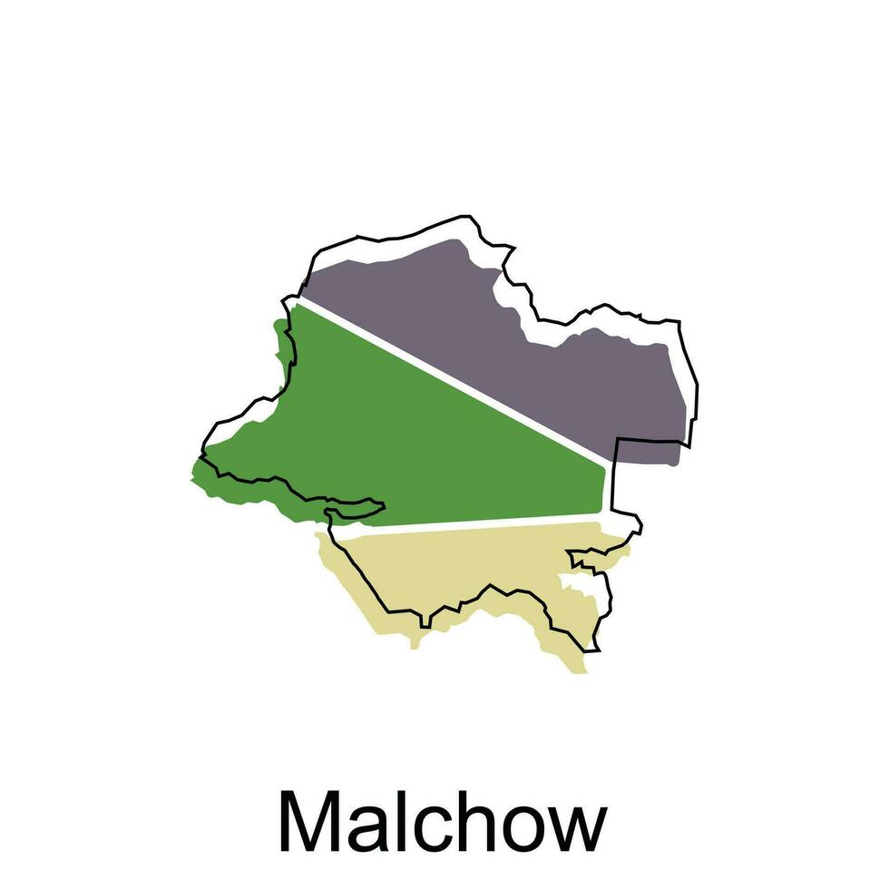 map of Malchow design, World map country vector illustration template