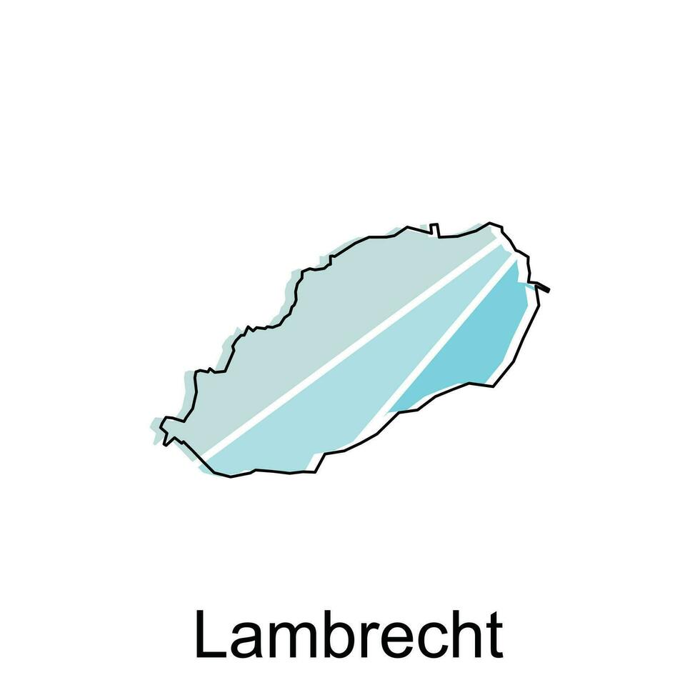 Lambrecht world map vector design template, graphic style isolated on white background, suitable for your company