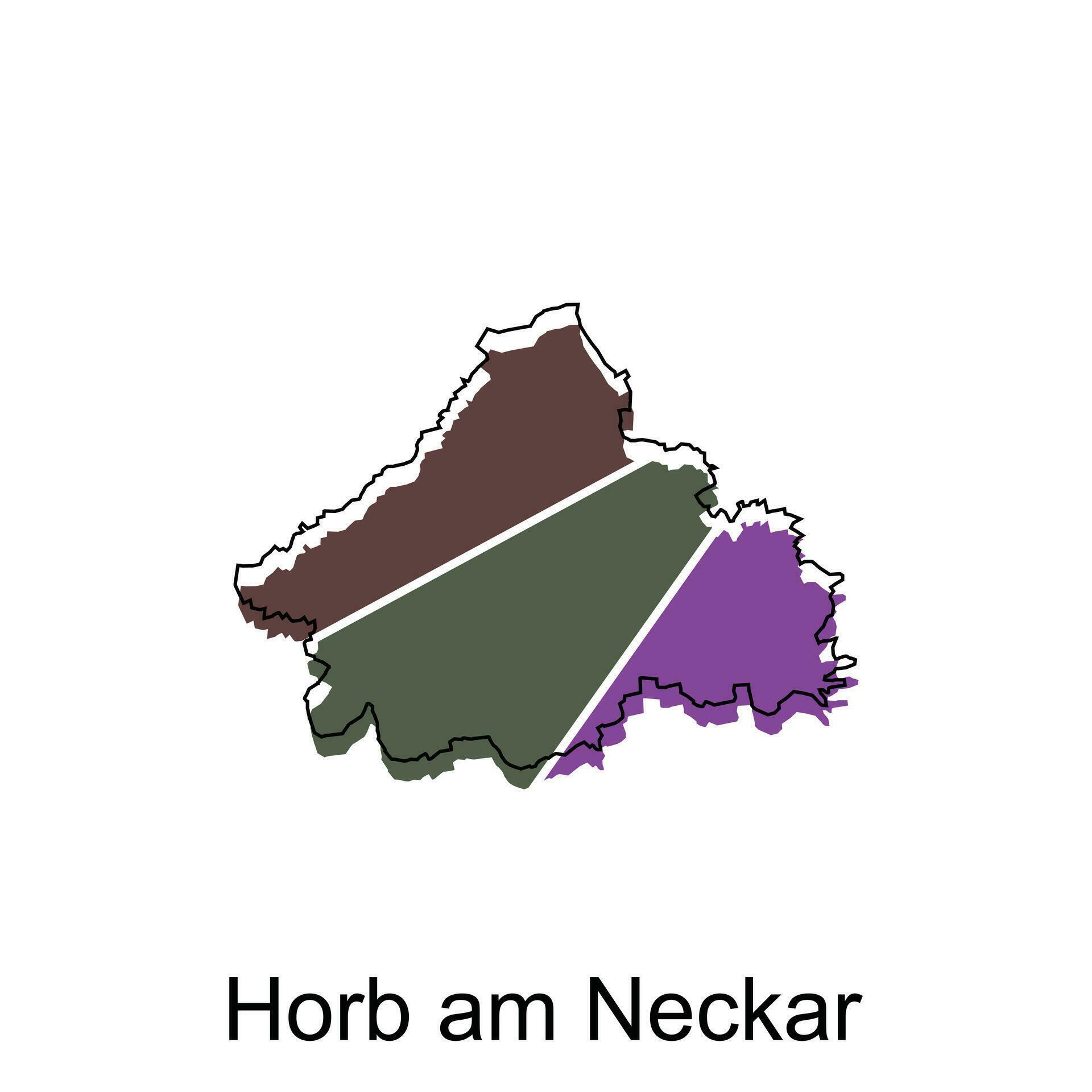 Horb Am Neckar world map vector design template, graphic style isolated 