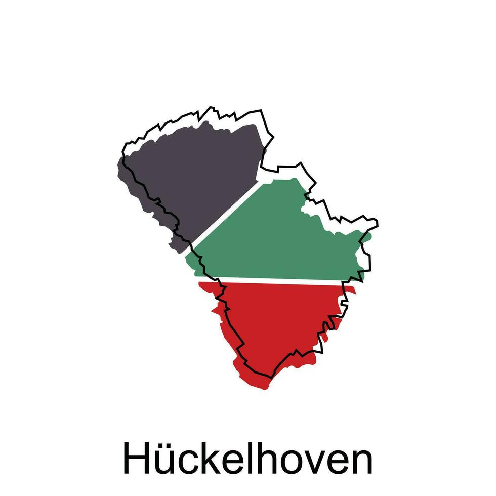 Huckelhoven world map vector design template, graphic style isolated on white background, suitable for your company