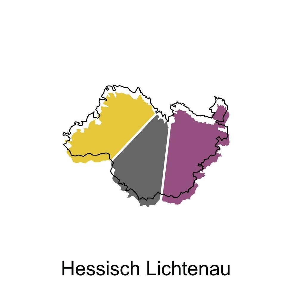 Hessisch Lichtenau world map vector design template, graphic style isolated on white background, suitable for your company