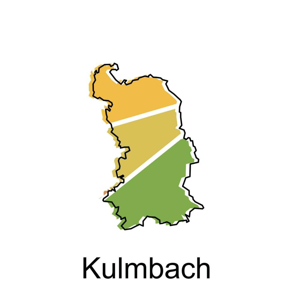 map of Kulmbach vector design template, national borders and important cities illustration