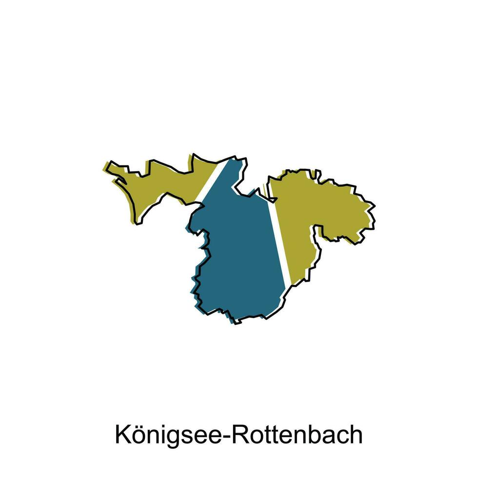 Königsee rottenbach ciudad mapa ilustración. simplificado mapa de Alemania país vector diseño modelo