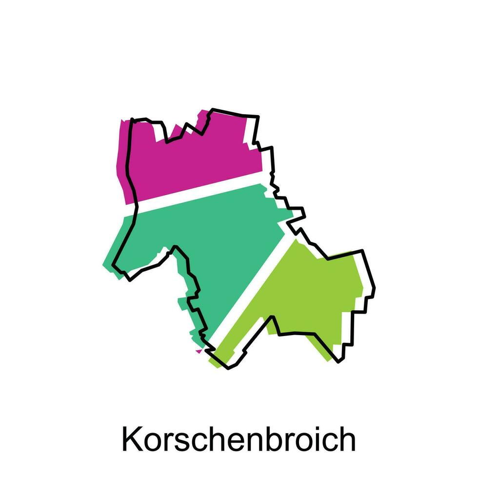 Korschenbroich City Map illustration. Simplified map of Germany Country vector design template