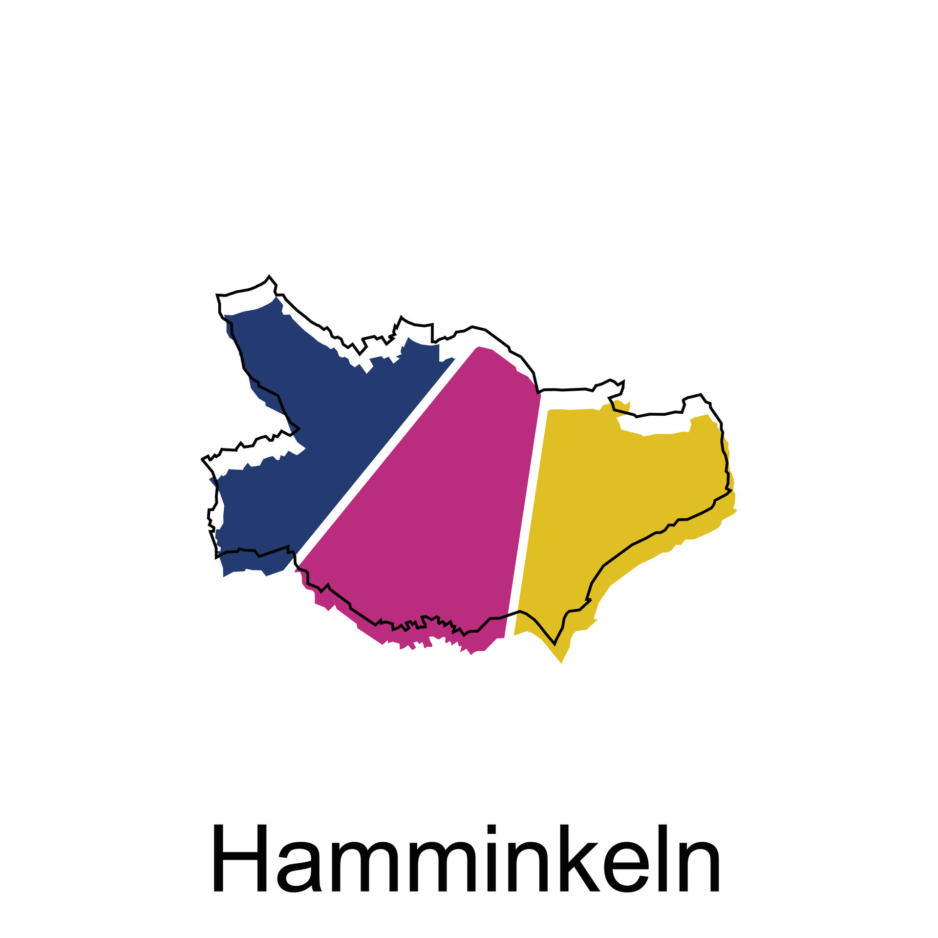 Hamminkeln City Map illustration. Simplified map of Germany Country