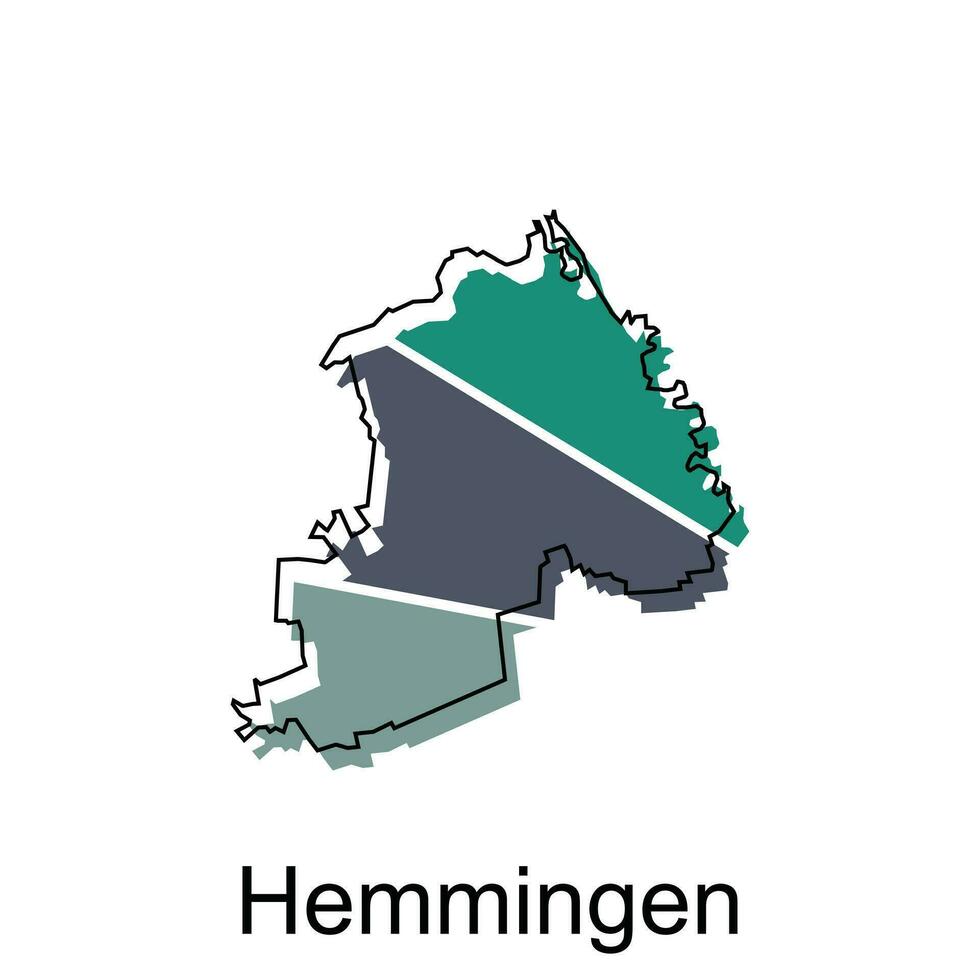 Hemmingen City Map illustration. Simplified map of Germany Country vector design template