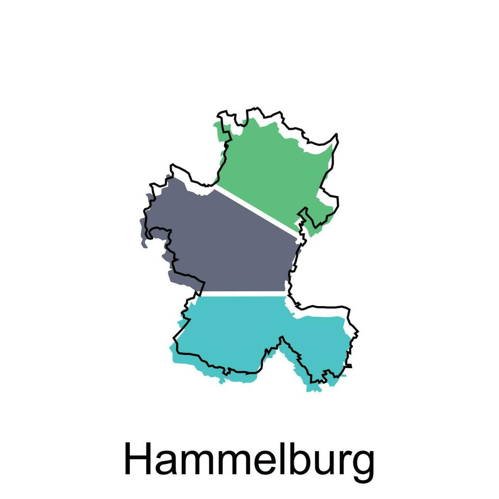 Hammelburg City Map illustration. Simplified map of Germany Country vector design template
